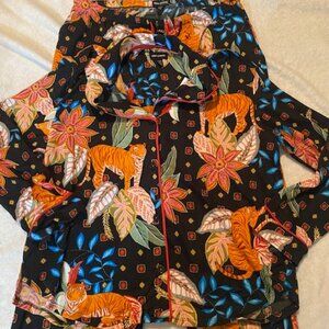 Room Service Women's XXL Long Sleeve Floral Print Pajama Set